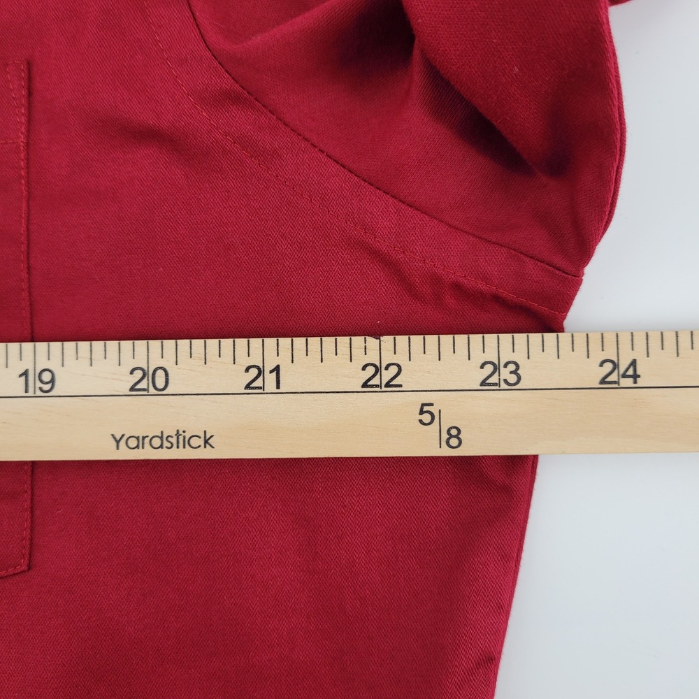 Van Heusen Lux Sateen Mens L Preppy Fitted Dress Shirt Burgundy Red 16.5 34/35 - Picture 8 of 9